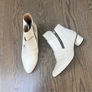 opening ceremony white leather booties